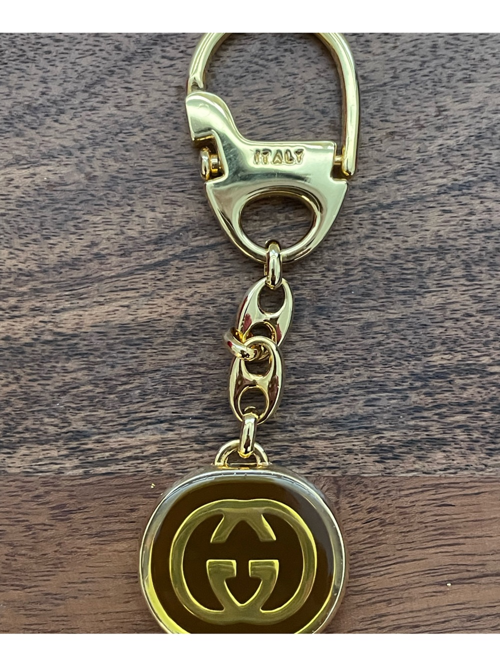 GUCCI Vintage Marina Interlocking G Gold Tone Bag Charm/Keychain w/Box - Picture 5 of 11